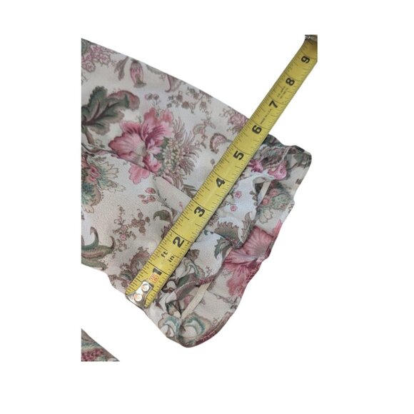 Vintage Teddi of California Floral Blouse | Ruffle Collar Long Sleeve Top *SZ12 - Picture 9 of 11